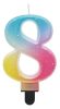 Nummer Pastel Ombre Bunte Nummer 8 Geburtstagskerze, Tortenkerze