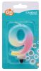 Nummer Pastel Ombre Bunte Zahl 9 Kerze, Geburtstagskerze