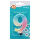 Nummer Pastel Ombre Bunte Zahl 9 Kerze, Geburtstagskerze