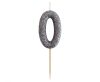 Nummer Glitter Black, Schwarze Zahlkerze, Geburtstagskerze 0
