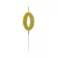 Nummer Gold Metallic, Goldene Zahlenkerze, Geburtstagskerze Nummer 0