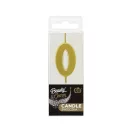 Nummer Gold Metallic, Goldene Zahlenkerze, Geburtstagskerze Nummer 0