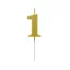 Nummer Gold Metallic, Goldene Zahlenkerze, Kuchenkerze Nummer 1