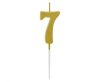 Nummer Gold Metallic, Goldene Zahlenkerze, Geburtstagskerze Nr. 7