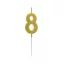 Nummer Gold Metallic, Zahlkerze, Tortenkerze 8