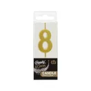 Nummer Gold Metallic, Zahlkerze, Tortenkerze 8