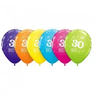   Geburtstag Pastel Mix Bunte Happy Birthday 30 Ballon, 6er-Pack, 11 Zoll (28 cm)