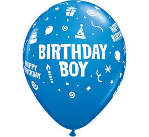 Happy Birthday Boy Blue Ballon, Luftballon 6 Stück 11 inch (28 cm)