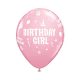 Happy Birthday Girl pink Ballon, Luftballon 6 Stück 11 inch (28 cm)