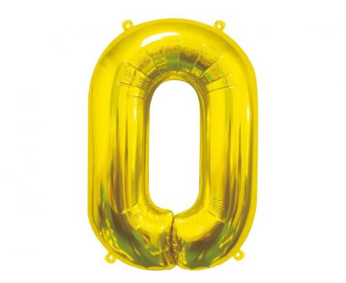 Nummer Gold, Goldene Zahl 0 Folienballon 85 cm