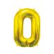 Nummer Gold, Goldene Zahl 0 Folienballon 85 cm