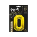 Nummer Gold, Goldene Zahl 0 Folienballon 85 cm