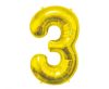 Nummer Gold, Zahl 3 Folienballon 85 cm