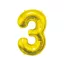 Nummer Gold, Zahl 3 Folienballon 85 cm