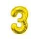 Nummer Gold, Zahl 3 Folienballon 85 cm