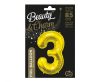 Nummer Gold, Zahl 3 Folienballon 85 cm