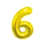 Nummer Gold, Goldene Zahl 6 Folienballon 85 cm