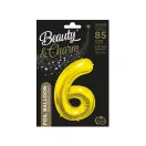 Nummer Gold, Goldene Zahl 6 Folienballon 85 cm