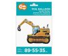 Fahrzeug Excavator 3D Bagger Folienballon 89 cm