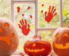 Halloween, Bloody Hands Gelsticker-Set für das Fenster