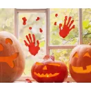 Halloween Blutige Handabdruck Gel-Fensteraufkleber-Set