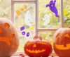 Halloween, Boo Gelsticker-Set für das Fenster