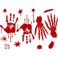 Halloween Bloody Traces Blutige Spuren Fensteraufkleber Set