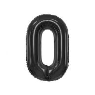 Nummer B&C Matt Black Schwarzer Nummer 0 Folienballon 85 cm
