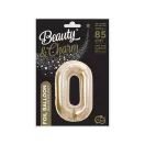 Nummer B&C Champagne Champagnerfarbene Zahl 0 Folienballon 85 cm