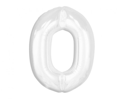 B&C White, Weiß Nummer 0 Folienballon 92 cm
