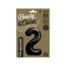 Nummer B&C Matt Black Schwarzer Nummer 2 Folienballon 85 cm