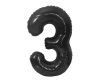 Nummer B&C Matt Black Schwarzer Nummer 3 Folienballon 85 cm