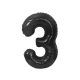 Nummer B&C Matt Black Schwarzer Nummer 3 Folienballon 85 cm