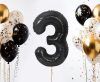 Nummer B&C Matt Black Schwarzer Nummer 3 Folienballon 85 cm