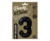 Nummer B&C Matt Black Schwarzer Nummer 3 Folienballon 85 cm