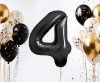 Nummer B&C Matt Black Schwarze Nummer 4 Folienballon 85 cm