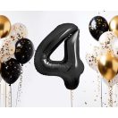 Nummer B&C Matt Black Schwarze Nummer 4 Folienballon 85 cm