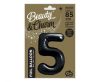 Nummer B&C Matt Black Schwarzer Zahlenballon 5, 85 cm