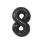 Nummer B&C Matt Black Schwarze Zahl 8 Folienballon 85 cm