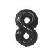 Nummer B&C Matt Black Schwarze Zahl 8 Folienballon 85 cm