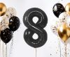 Nummer B&C Matt Black Schwarze Zahl 8 Folienballon 85 cm