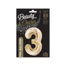 Nummer B&C Champagne Champagner Farbe Nummer 3 Folienballon 85 cm