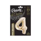 Nummer B&C Champagne Champagnerfarbene Nummer 4 Folienballon 85 cm