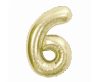 Nummer B&C Champagne Champagnerfarbene Nummer 6 Folienballon 85 cm