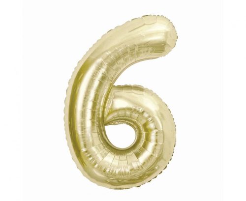 Nummer B&C Champagne Champagnerfarbene Nummer 6 Folienballon 85 cm