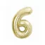 Nummer B&C Champagne Champagnerfarbene Nummer 6 Folienballon 85 cm