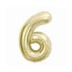 Nummer B&C Champagne Champagnerfarbene Nummer 6 Folienballon 85 cm