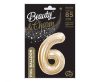 Nummer B&C Champagne Champagnerfarbene Nummer 6 Folienballon 85 cm