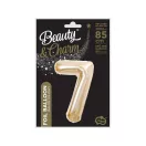 Nummer B&C Champagne Champagnerfarbene Folienballon Nummer 7, 85 cm