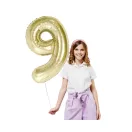 Nummer B&C Champagne Sektfarbene Nummer 9 Folienballon 85 cm